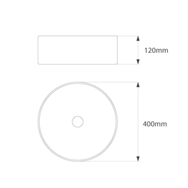 Bacha de apoyo redonda Ideal KAE 40X12 Cm