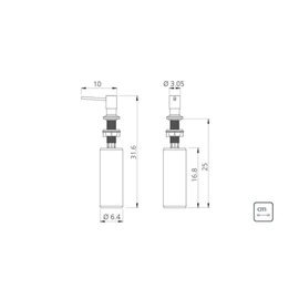 Dispensador de jabon Tramontina 500ml acero inoxidable 95417/004