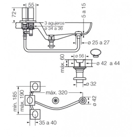Griferia baño Fv Bidet Melody 295/28 Cromo