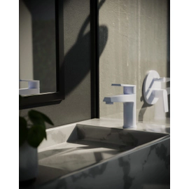 Griferia De Lavatorio Monocomando Bajo Zafiro Blanco Vasser