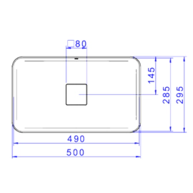 Bacha Deca Slim de apoyo rectang s/aguj 50X29.5X13.5 bca L.13050.17