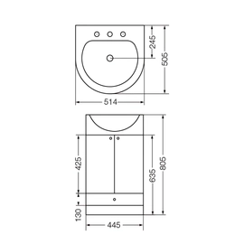Mueble vanitory Ferrum 50 cm avigon sin mesada AVI-MB-006-BL