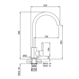 Griferia cocina monocomando steel cromo 20-205 Peirano