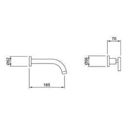 Grifería de lavatorio Peirano Valencia de pared cr 62-122