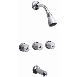 Griferia Peirano Ducha Con Trasnferencia Laza Cromo Blanco