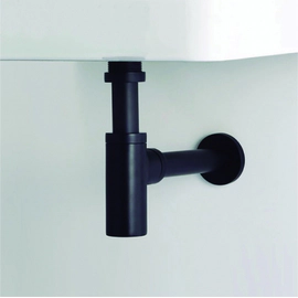 Sifón Minimalista Ideal negro mate extensible 1618