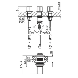 Grifería de bidet Novum edge FR295/J3-PG