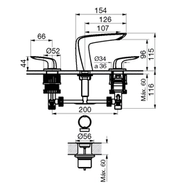 Grifería de lavatorio FV epuyen cromo 0207/L2-CR