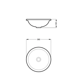 Bacha baño Roca Cuba redonda de embutir bca