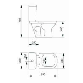 Inodoro largo Piazza amalfi c/asiento y depósito B0100