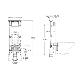Deposito duplo wc one smart A890078020 Codo de 90 ø / 110 ø