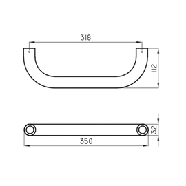 Barral Ferrum 35 cm espacio blanco fijo ESP-BR-001-BL