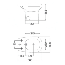 Bidet Ferrum adriatica blanco 1 agujero BAM1J-B