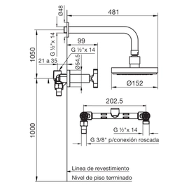 Grifería de ducha FV triades movil 2 llaves 0109/C3-CR