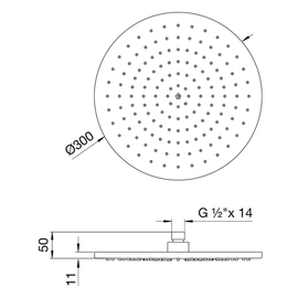 Ducha FV 150 mm articulada autolimpiante 0126.PR0-15-CR