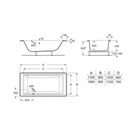 Bañera Roca Vythos 170x80 bca 1752140000200