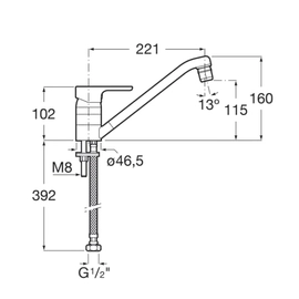 Griferia cocina monocomando cromo Roca
