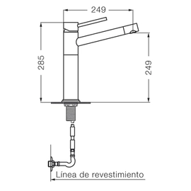Grifería de lavatorio FV temple alto recto 0411.02/87-CR