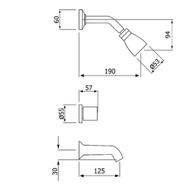 Griferia Peirano Ducha Con Trasnferencia Laza Cromo Blanco