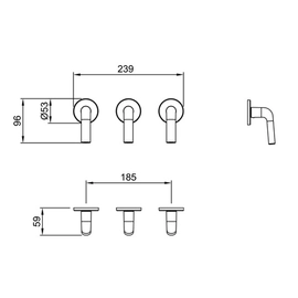 Griferia bidet Peirano Live cromo 70-199