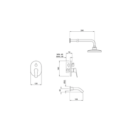 Griferia de ducha Peirano Mora monoc c/transf 80-193