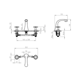 Griferia de lavatorio Andez Up cr 3 ag cr 500.27