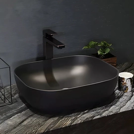 Bacha de baño Piazza 455x320x140mm de apoyo negra A426NE