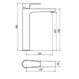 Grifería lavatorio Piazza monocomando alto 10202