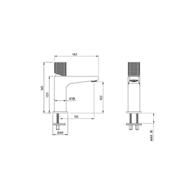 Griferia Peirano lavatorio monoc bajo fabric cromo 60-200C