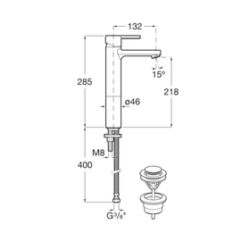 Griferia lavatorio monocomando alto Roca Naia cromo A5A3796C0L