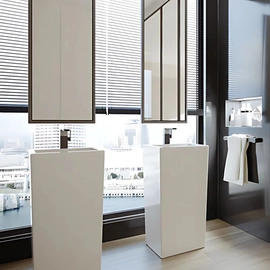Lavatorio Ferrum milos pedestal cuadrado blanco MLS-LV-004-BL