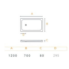 Receptáculo Bagnara De Apoyo 120x70x8