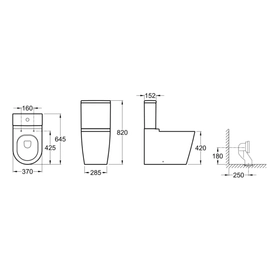 Inodoro largo Roca inspira rimless blanco 1251240000200