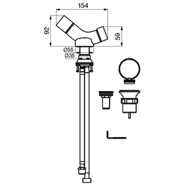 Grifería de bidet FV clip monocomando 0189/N4-CR