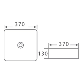 Bacha Peirano Cuadrada de apoyo 37x37x13 bca BCH05