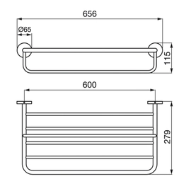 Toallero FV 60 cm grand hotel estante cromo 0712.10/37-CR