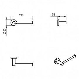 Accesorio de baño Hidromet Dynamic Portarollo black 8561