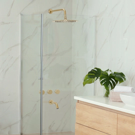 Griferia de ducha Peirano Fabric c/transf Gold 80-100G