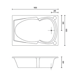Bañera casco Versailles 165x75x41 sofia 67 blanco