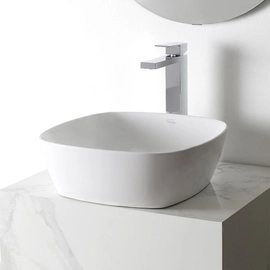 Bacha de lavatorio Ferrum 40x40cm tori slim blanca TOR-BH-076-BL