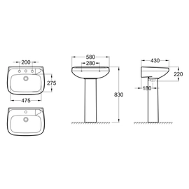 Lavatorio mural monaco 1AG Roca