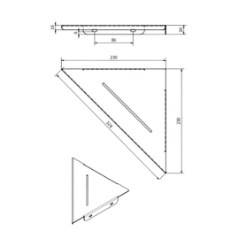 Estante Atrim Esquinero de aplicar acero cepillado ETJ230AC
