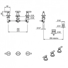 Griferia de bidet Hidromet Sun lever black 4507