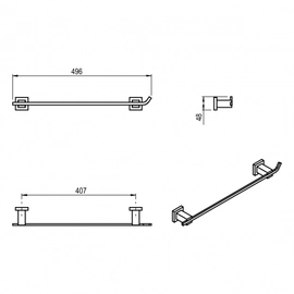 Accesorio de baño Hidromet Geometry Toallero barral black