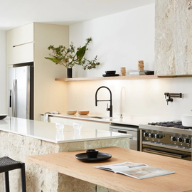 Grifería de cocina Peirano hoop monocomando black 20-202N