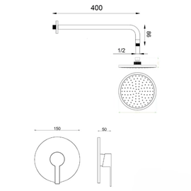 Griferia de ducha Ultragrif Argos s/transf cromo