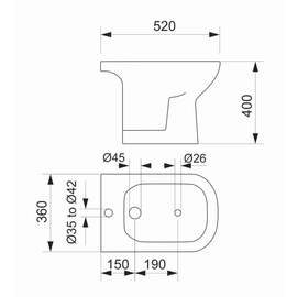 Bidet Piazza amalfi 1AG blanco B0104