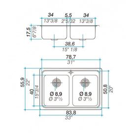 Bachas Cocina doble Johnson Quadra D84AD
