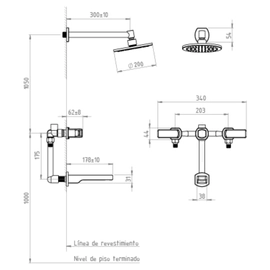 Grifería de ducha c/transf Andez nice xxl negro 0604.50.1.07.07