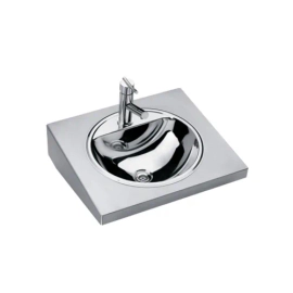 Bacha Baño con mesada Ferrum Acero Inox 1 Ag 50x45